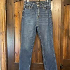 Judy Blue Dark Blue Straight-Leg Boyfriend Jeans